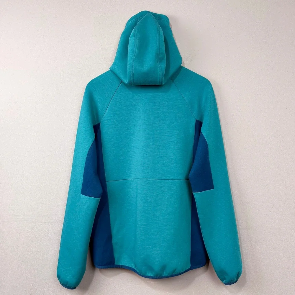 BONOBOS‎ Fielder Tech Fleece Hoodie Jacket Size S Teal Blue Knit Lightweight Zip